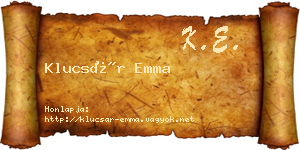 Klucsár Emma névjegykártya